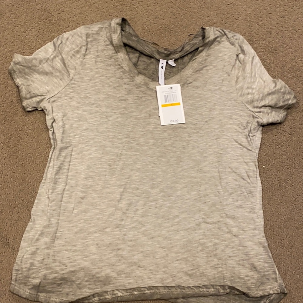 cute greenish gray v neck t shirt